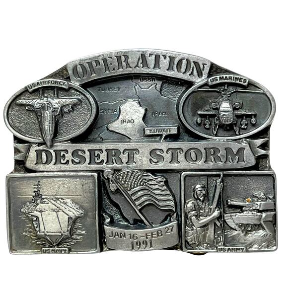 Operation Desert Storm Commemorative Pewter Belt Buckle Special Limited Edition - Picture 1 of 6